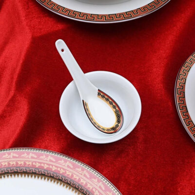 Lạc Hồng Patterned Ceramic Spoon with Hanging Hole