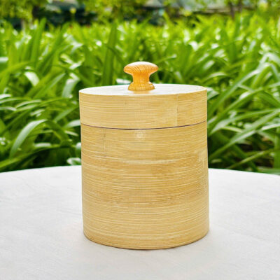 High quality natural round bamboo jar safe for health