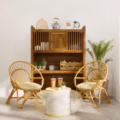 Rattan and Bamboo Lounge Set – Natural Elegance and Timeless Comfort