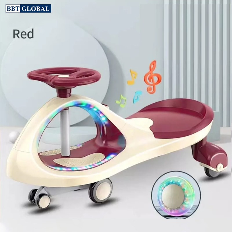 High-class rocking car with shock-absorbing PU wheels, lights and music High-class rocking car with shock-absorbing PU wheels, lights and music