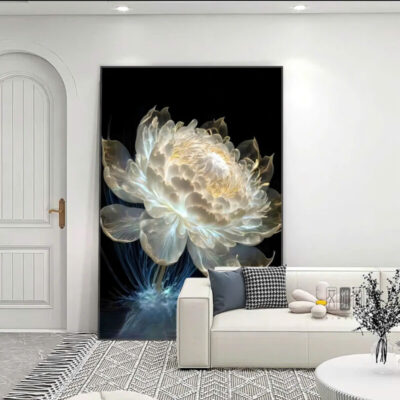 3D Artistic Lotus Painting – Elegant and Timeless Beauty
