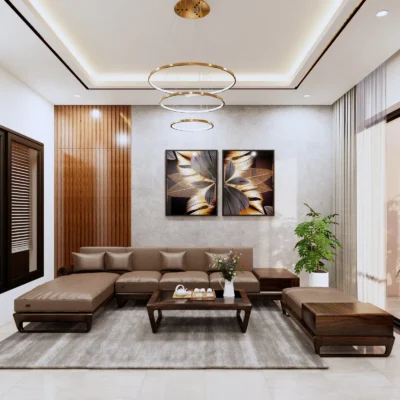 Modern wooden sofa set